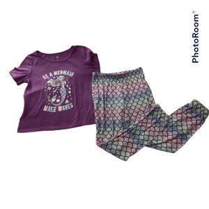 So Girl's Mermaid Pajama 2-Piece Pajama Set Size 10